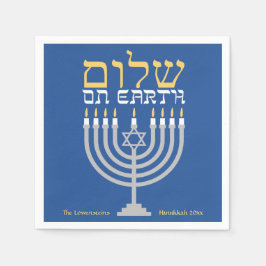 Elegant Hanukkah Shalom Weltfrieden Serviette