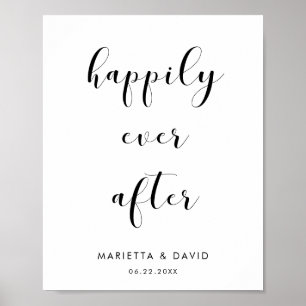 Elegant Happily immer nach dem Hochzeitszeichen Poster