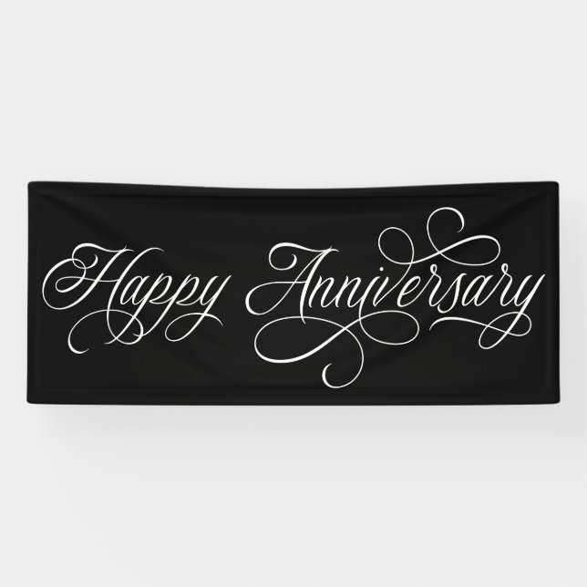 Elegant Happy Anniversary-Skript Banner (Horizontal)