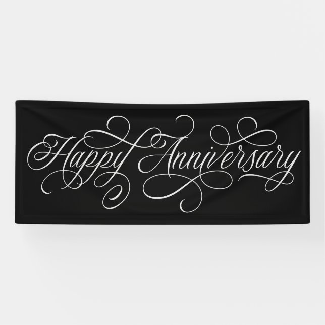 Elegant Happy Anniversary-Skript Banner (Horizontal)