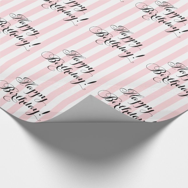 Elegant Happy Birthday Geschenkpapier (Ecke)