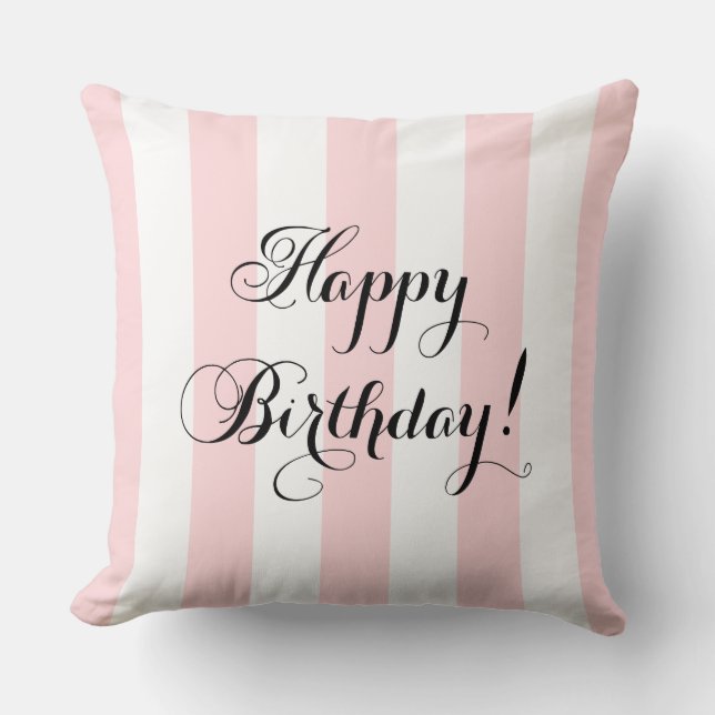 Elegant Happy Birthday Kissen (Vorderseite)