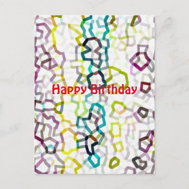 Elegant Happy Birthday Postkarte (Vorderseite)