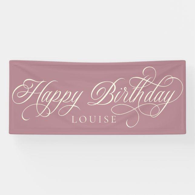Elegant Happy Birthday Skript benutzerdefiniert Banner (Horizontal)