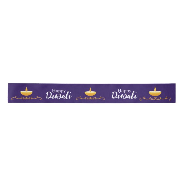 Elegant Happy Diwali Custom Satin Ribbon Satinband (Vorderseite)