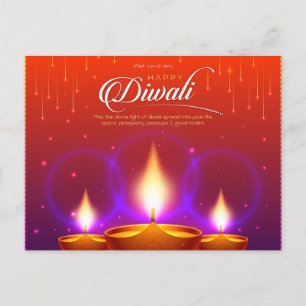 Elegant Happy Diwali Feiertagspostkarte