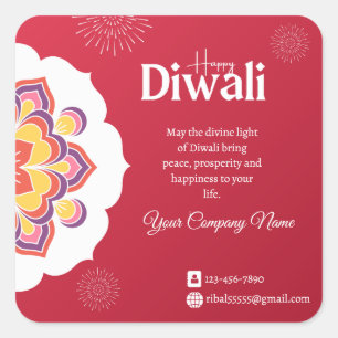 Elegant Happy Diwali Template Quadratischer Aufkleber