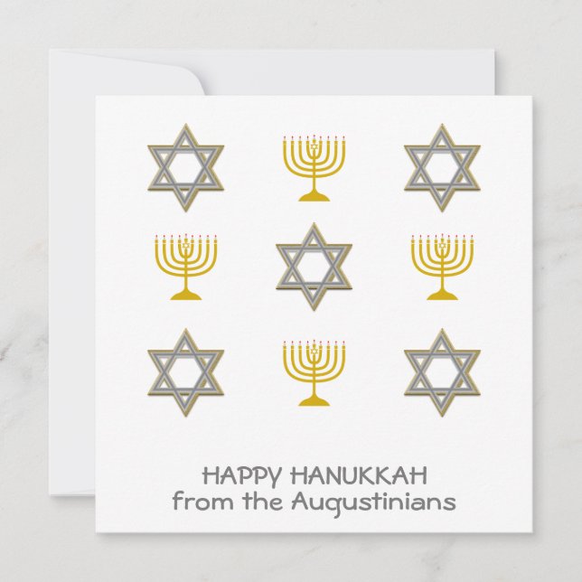 Elegant Happy Hanukkah Feiertagskarte (Vorderseite)