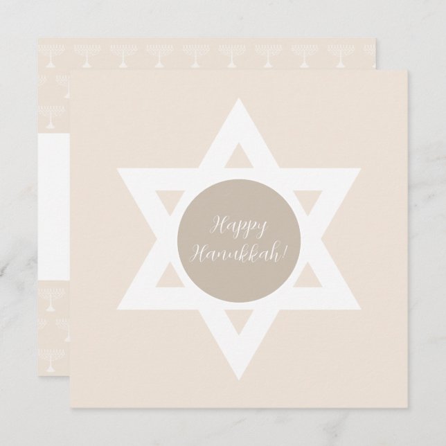Elegant Happy Hanukkah Greetings Karte (Vorne/Hinten)