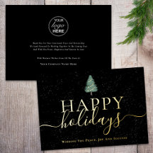 Elegant Happy Holidays Firma Logo Schwarz & Gold