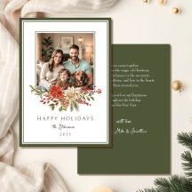 Elegant Happy Holidays Poinsettia Foto