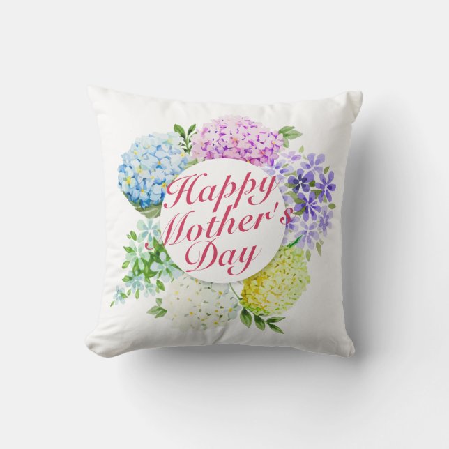 Elegant Happy Mother Day Floral Frame | Kissen (Vorderseite)