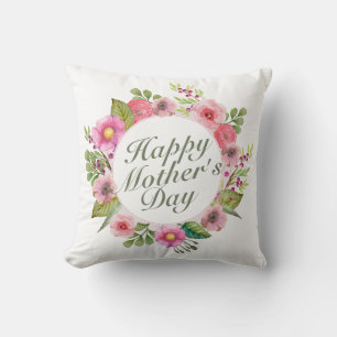 Elegant Happy Mother Day Floral Frame   Kissen