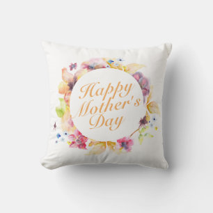 Elegant Happy Mother Day Floral Frame   Kissen