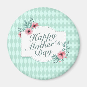 Elegant Happy Mother Day Floral Frame Magnet
