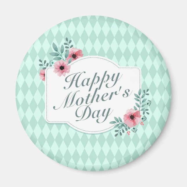 Elegant Happy Mother Day Floral Frame Magnet (Vorne)