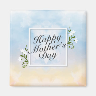 Elegant Happy Mother Day Floral Frame Magnet