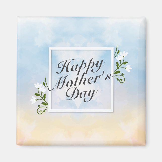 Elegant Happy Mother Day Floral Frame Magnet (Vorne)
