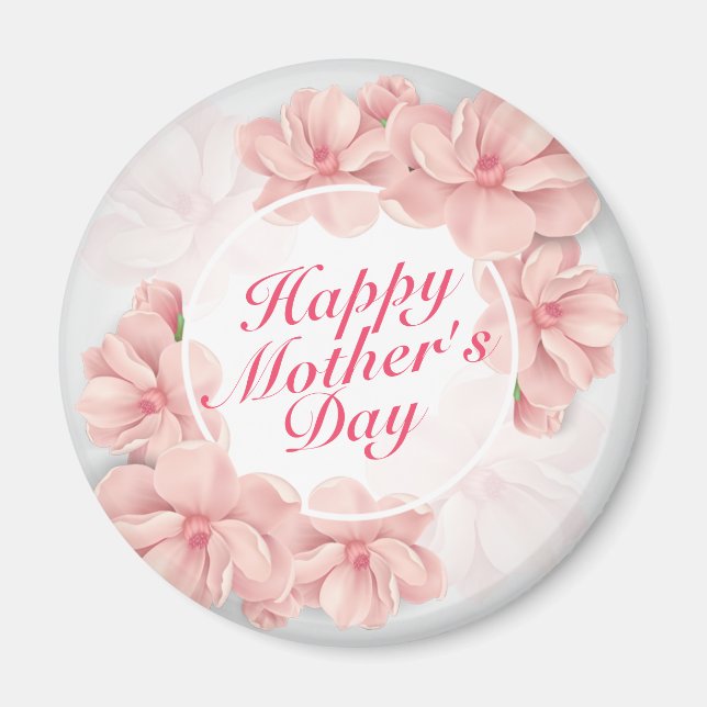 Elegant Happy Mother Day Floral Frame Magnet (Vorne)