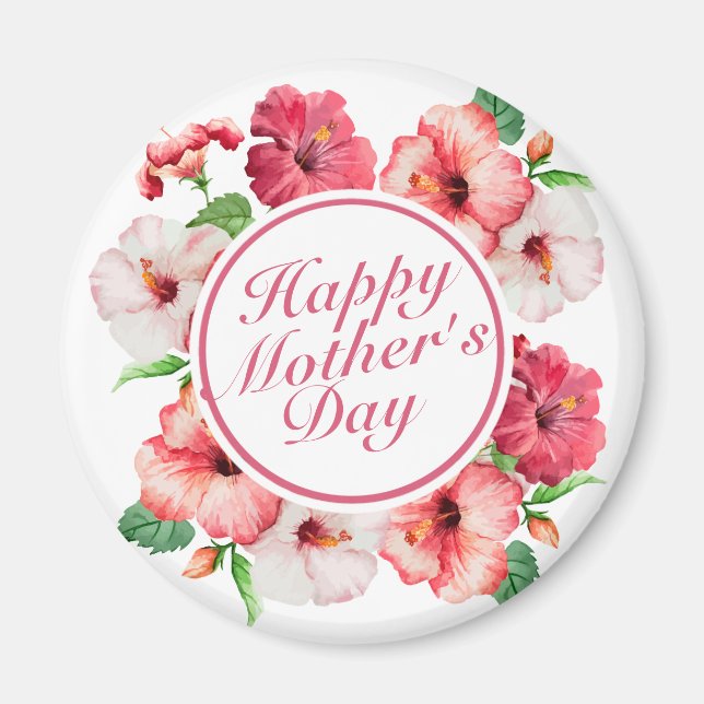 Elegant Happy Mother Day Floral Frame Magnet (Vorne)