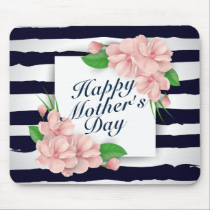 Elegant Happy Mother Day Floral Frame Mousepad