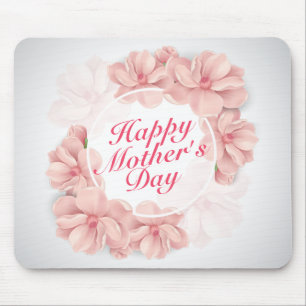 Elegant Happy Mother Day Floral Frame Mousepad