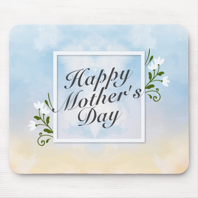 Elegant Happy Mother Day Floral Frame Mousepad (Vorne)