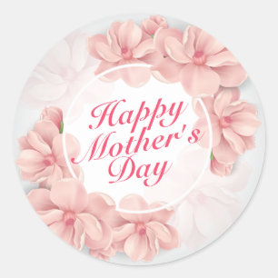 Elegant Happy Mother Day Floral Frame Sticker
