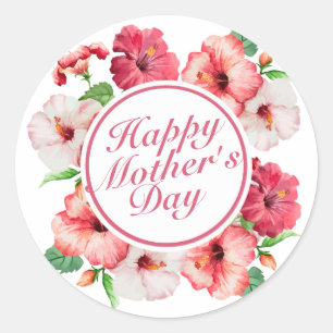 Elegant Happy Mother Day Floral Frame Sticker