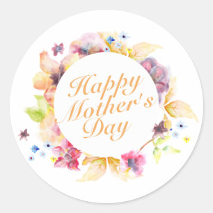 Elegant Happy Mother Day Floral Frame Sticker