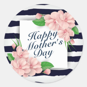 Elegant Happy Mother Day Floral Frame Sticker