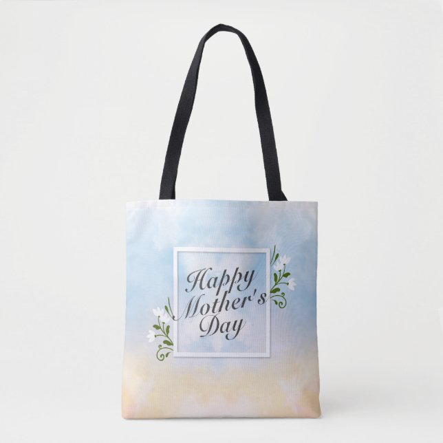 Elegant Happy Mother Day Floral Frame Tote Bag (Vorderseite)