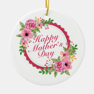 Elegant Happy Mother's Day Blumenrahmen Ornament
