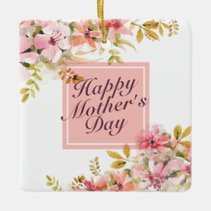 Elegant Happy Mother's Day Blumenrahmen Ornament