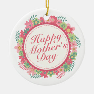 Elegant Happy Mother's Day Blumenrahmen Ornament