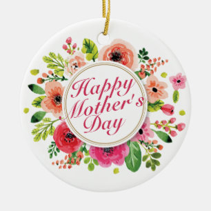 Elegant Happy Mother's Day Blumenrahmen Ornament