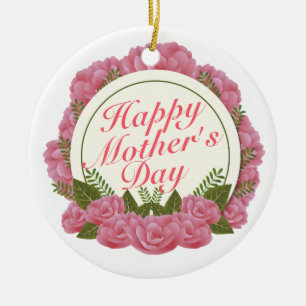 Elegant Happy Mother's Day Blumenrahmen Ornament