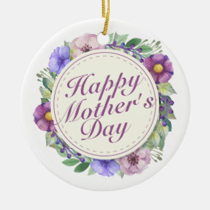 Elegant Happy Mother's Day Blumenrahmen Ornament