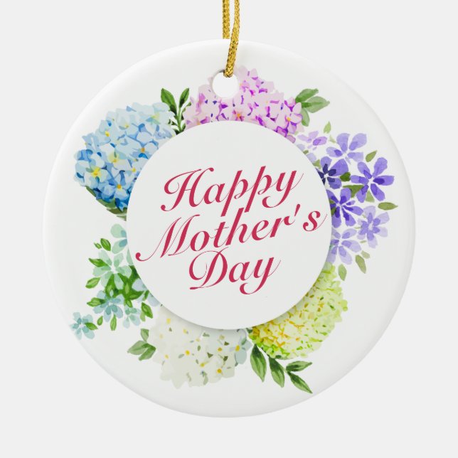 Elegant Happy Mother's Day Blumenrahmen Ornament (Vorne)