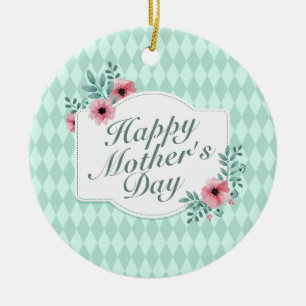 Elegant Happy Mother's Day Blumenrahmen Ornament