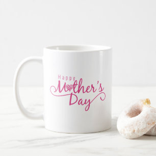 Elegant Happy Mother's Day Calligrafy Coffee Tasse