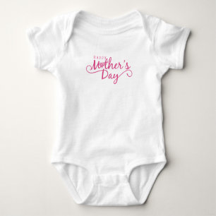 Elegant Happy Mother's Day Calligraphy Bodysuit Baby Strampler