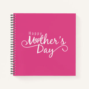 Elegant Happy Mother's Day Calligraphy Notebook Notizbuch