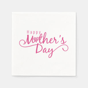 Elegant Happy Mother's Day Calligraphy   Serviette
