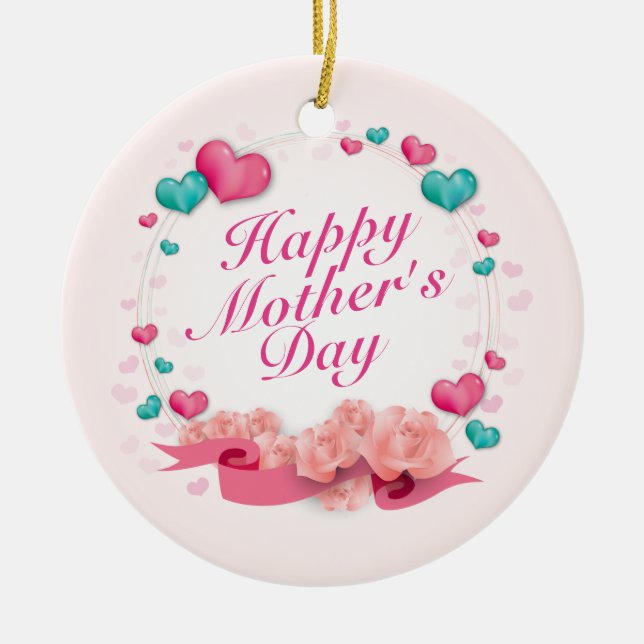 Elegant Happy Mother's Day Candy Hearts Ornament (Vorne)