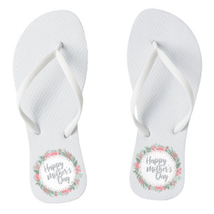 Elegant Happy Mother's Day Floral   Flip Flops