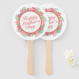 Elegant Happy Mother's Day Floral Frame Hand Fan Fächer