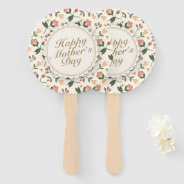 Elegant Happy Mother's Day Floral Frame Hand Fan Fächer