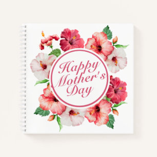 Elegant Happy Mother's Day Floral Frame Notebook Notizbuch