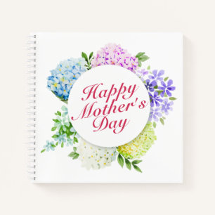 Elegant Happy Mother's Day Floral Frame Notebook Notizbuch